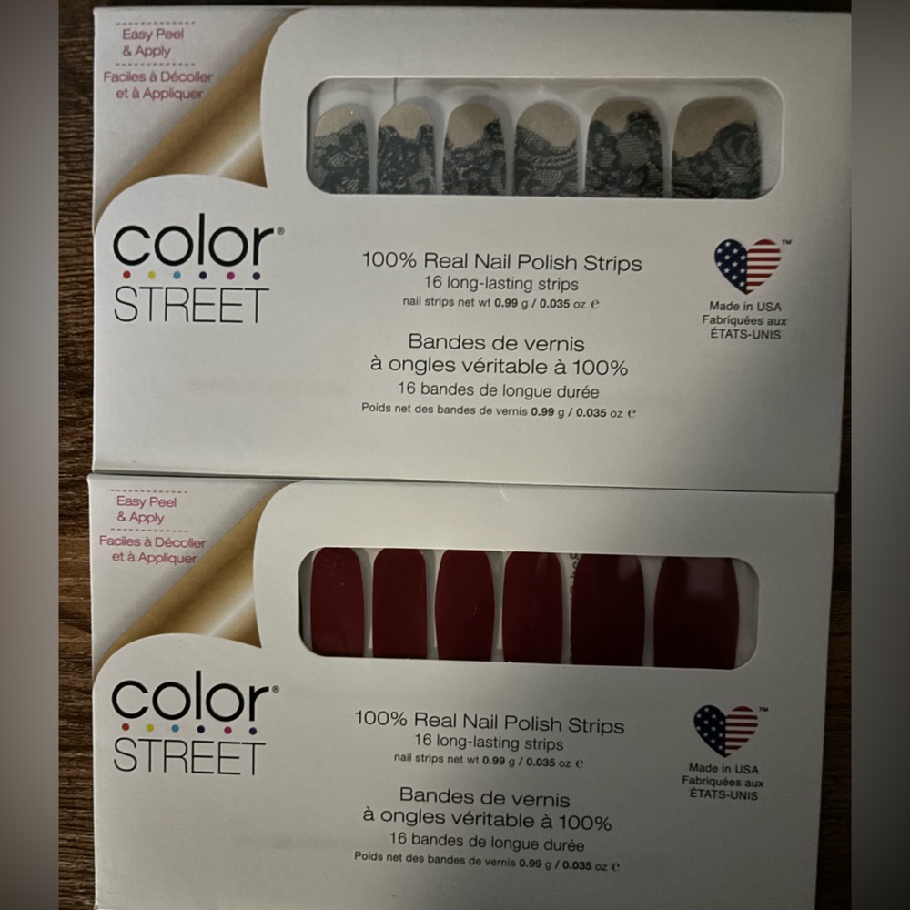 Color Street Nail Strips Lot of 2 - Bad Blood and Lacey Business